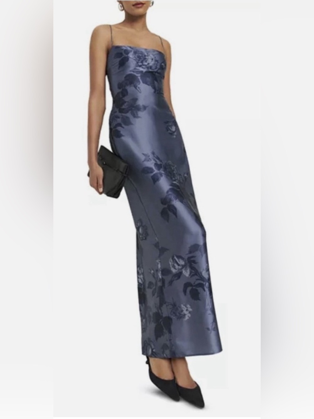 Reformation Frankie Dress in Blue Floral Silk